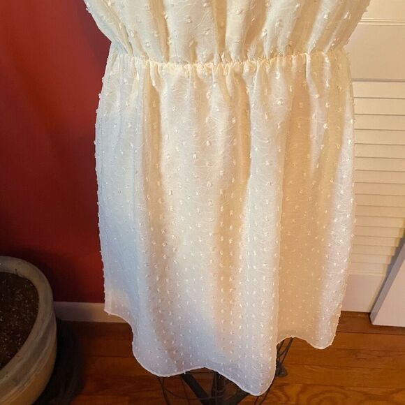 NEEDLE & THREAD | gold sparkly cream color mini dress S - Picture 3 of 7